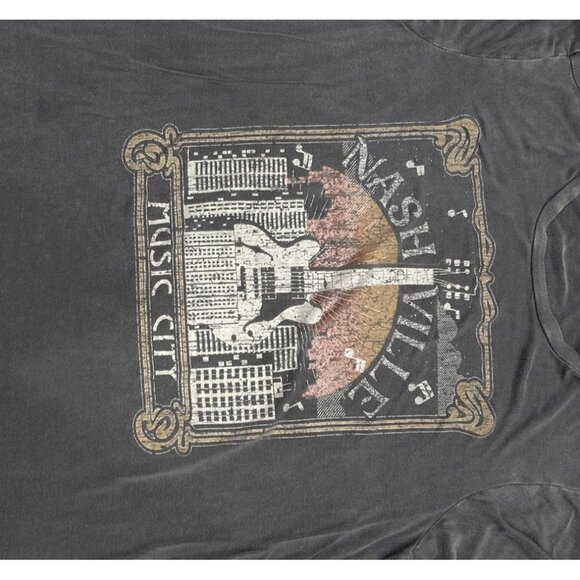 Altar'd State "Nashville Music CIty" Grayish Brown T-Shirt Women's Size M - Picture 2 of 4